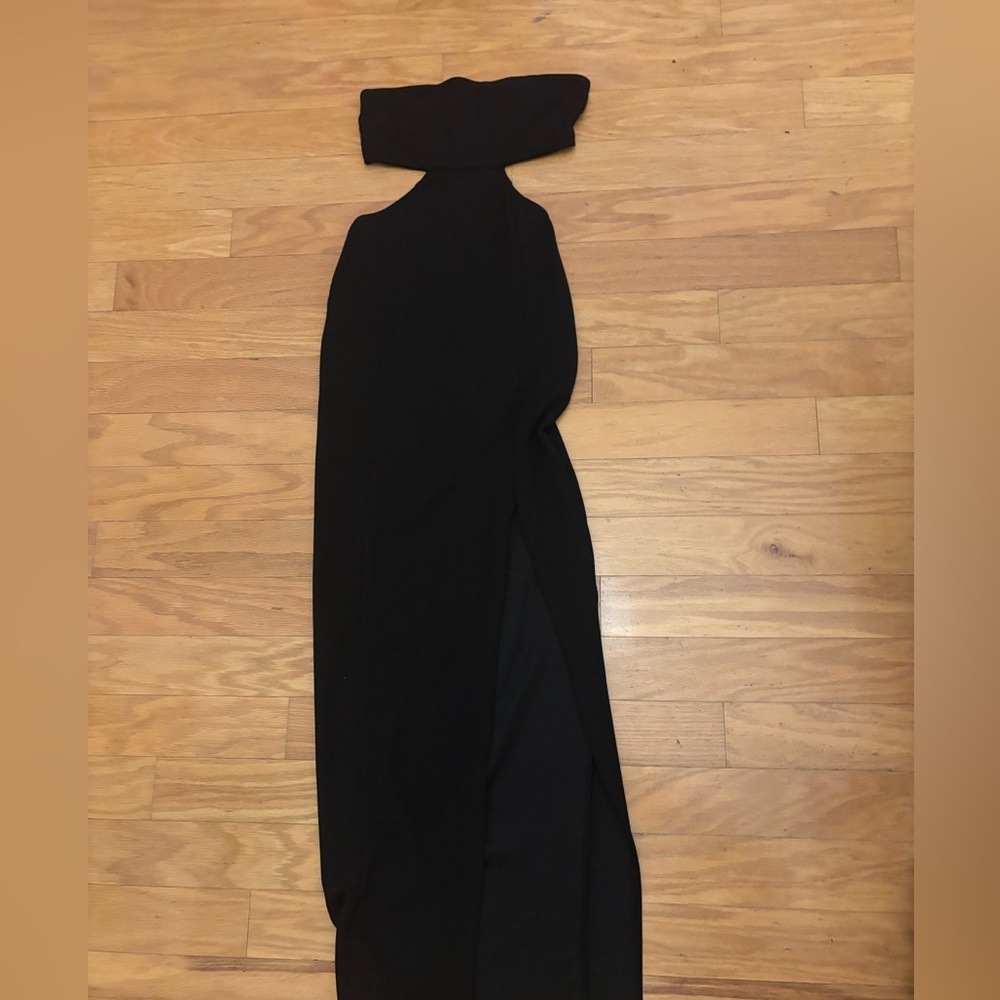 Fashion Nova Black Halter Gown Cocktail Dress